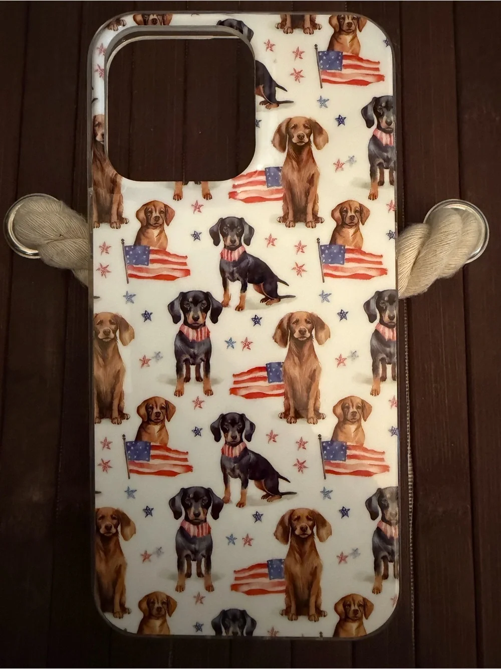 Poppy Patriotic Dogs iPhone 15 Pro Max Case w/ MagSafe